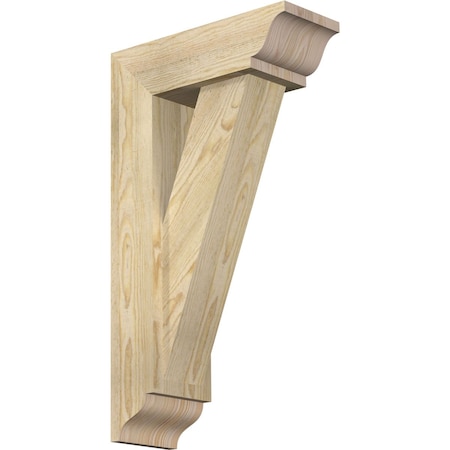 Ekena Millwork Traditional Traditional Rough Sawn Bracket w/ Offset Brace, Douglas Fir, 6"W x 16"D x 28"H BKT0604X16X28TRA01RDF